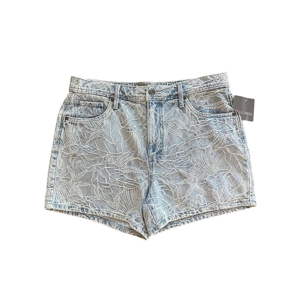 Falls Creek Boho Jacquard Denim Shorts 12 NWT